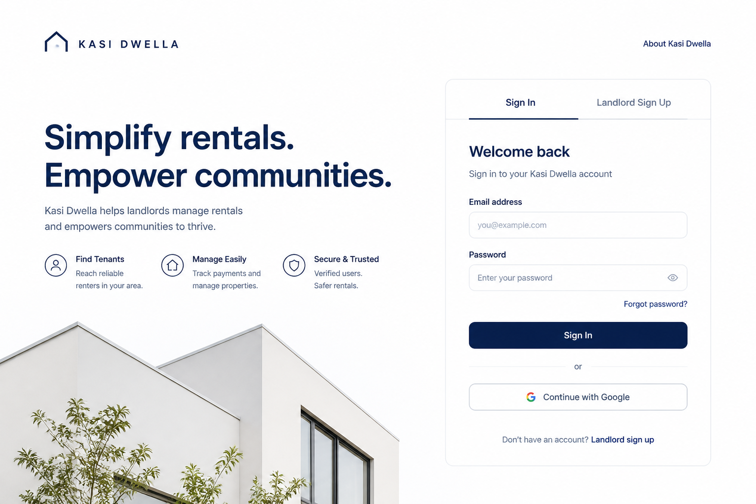 Kasi Dwella interface